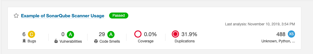 sonarqube 控制台列表